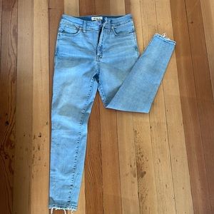 Madewell 10” high rise skinny, light wash 30